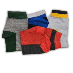 four different pattern color sports socks