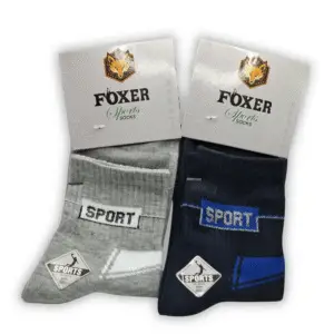 Foxer Sports Gridline Crew Socks – 2 Pair Combo